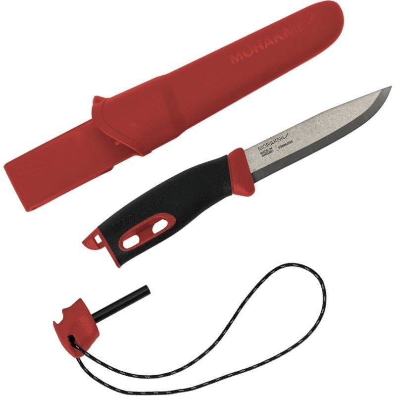 Morakniv - Couteau de survie mora companion spark rouge