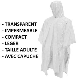 Poncho cao transparent adulte