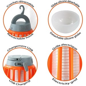 Lampe lanterne anti-insectes rechargeab