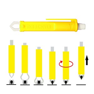 Pince à tique cao jaune