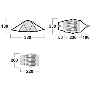 Tente husky fighter 3-4 rouge