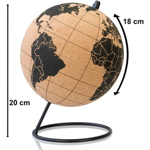 Tripvea - globe en liège 20 cm + cartes