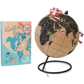 Tripvea - globe en liège 24 cm + cartes