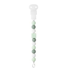 Attache tétine silicone menthe blanc