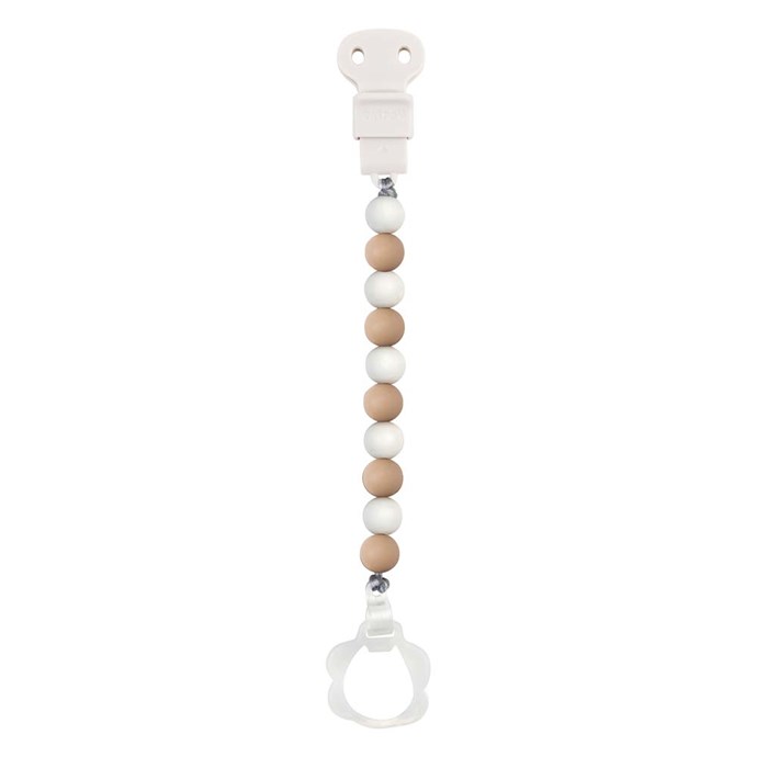 Attache tetine perles silicone blanc - Kids and Crea