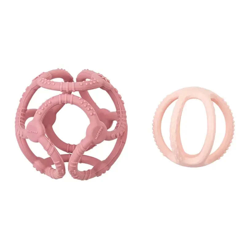 Set 2 balles silicone rose (Nattou) - Image 2