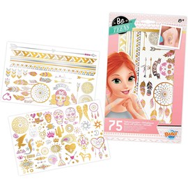 75 tattoos lavables métalliques