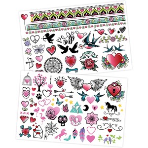 75 tattoos lavables colorés