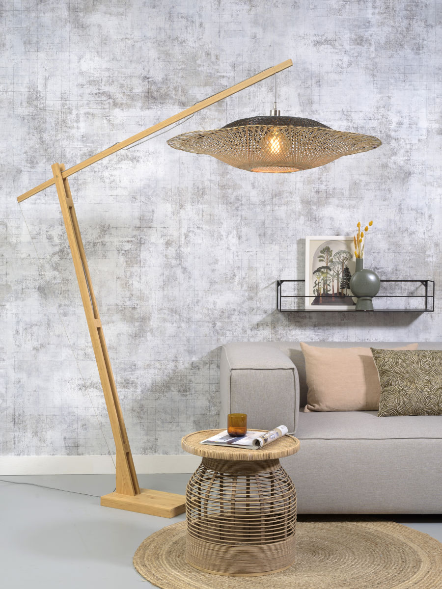 Lampadaire Lampe de Salon Boho Bambou Lampe Décorative Nature