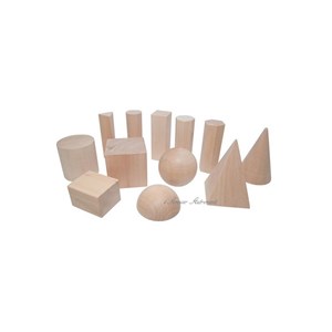 12 solides géométriques bois