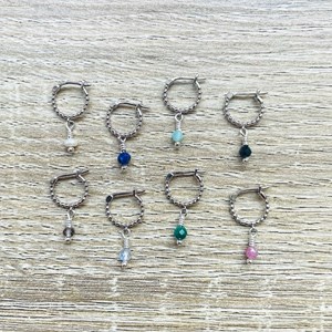 Mini créole boules quartz fumé argent