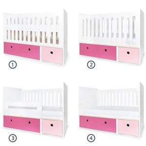 Lit bébé évolutif colorflex pink