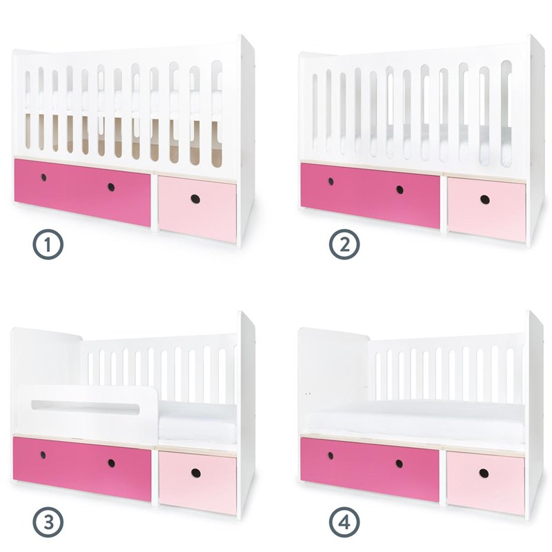 Lit bébé évolutif colorflex pink (Wookids) - Image 1