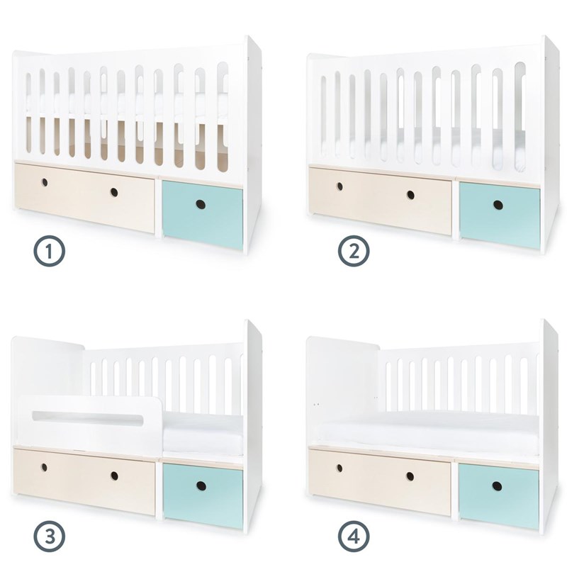 Lit bébé évolutif 70x140cm colorflex s-w (Wookids) - Image 1