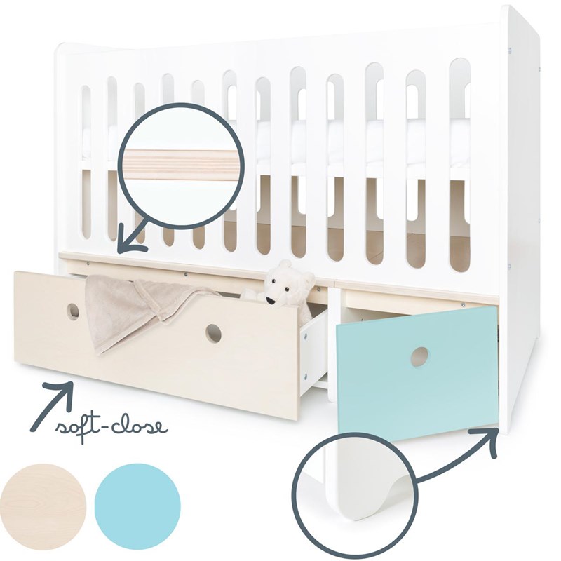 Lit bébé évolutif 70x140cm colorflex s-w (Wookids) - Image 2