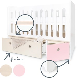 Lit bébé évolutif colorflex pink-white