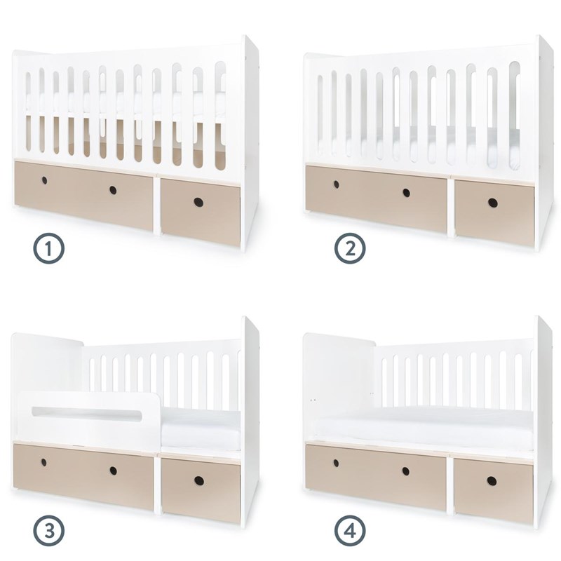 Lit bébé évolutif colorflex w grey (Wookids) - Image 1