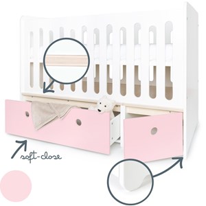 Lit bébé évolutif colorflex pink-p grey