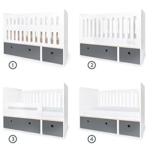 Lit bébé évolutif colorflex s grey