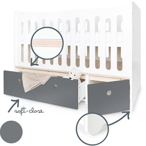 Lit bébé évolutif colorflex s grey