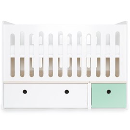 Lit bébé évolutif colorflex white-mint