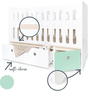 Lit bébé évolutif colorflex white-mint