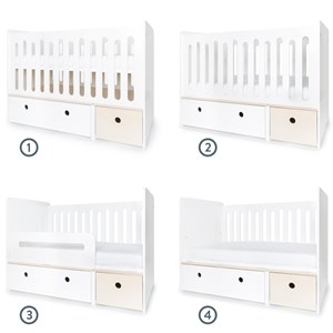 Lit bébé évolutif colorflex white-w wash