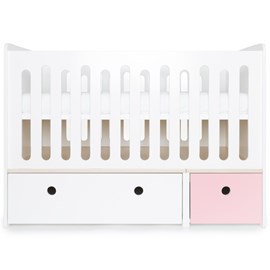 Lit bébé évolutif colorflex white-s pink