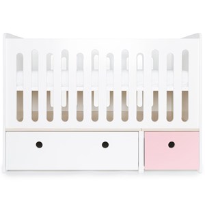 Lit bébé évolutif colorflex white-s pink
