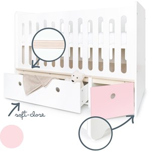 Lit bébé évolutif colorflex white-s pink