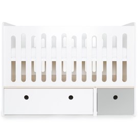 Lit bébé évolutif colorflex white-p grey