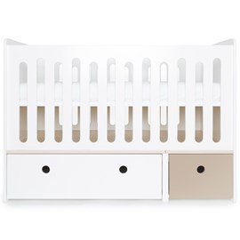 Lit bébé évolutif colorflex white-w grey