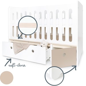 Lit bébé évolutif colorflex white-w grey