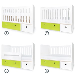 Lit bébé évolutif colorflex lime-white