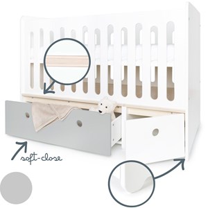 Lit bébé évolutif colorflex p grey-white