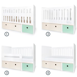 Lit bébé évolutif colorflex w wash-mint