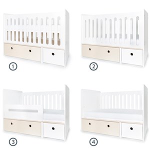 Lit bébé évolutif colorflex w wash-white