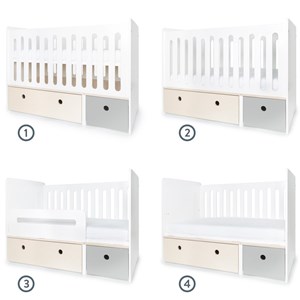 Lit bébé évolutif colorflex w wash-grey