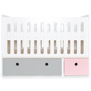 Lit bébé évolutif colorflex grey-s pink