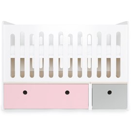 Lit bébé évolutif colorflex pink-p grey