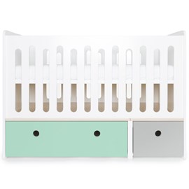 Lit bébé évolutif colorflex mint-p grey