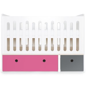Lit bébé évolutif colorflex pink-s grey