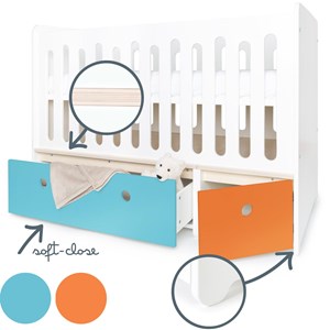 Lit bébé évolutif colorflex blue-orange