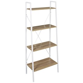 Étagère bois et métal blanc