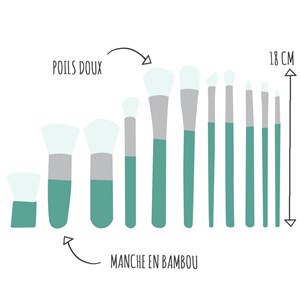 Pinceaux en bambou - lot de 11 pièces