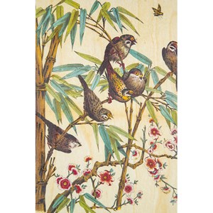 Carte postale bois birds on a branch
