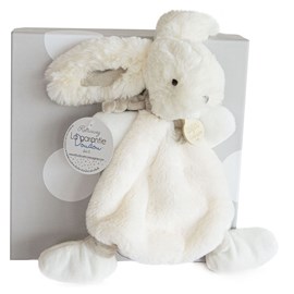 Doudou lapin bonbon taupe