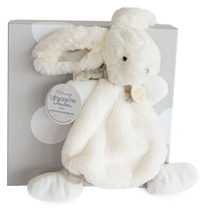 Doudou lapin bonbon taupe