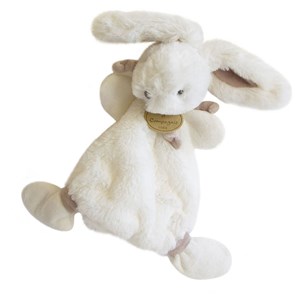 Doudou lapin bonbon taupe