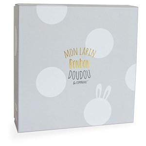 Doudou lapin bonbon taupe